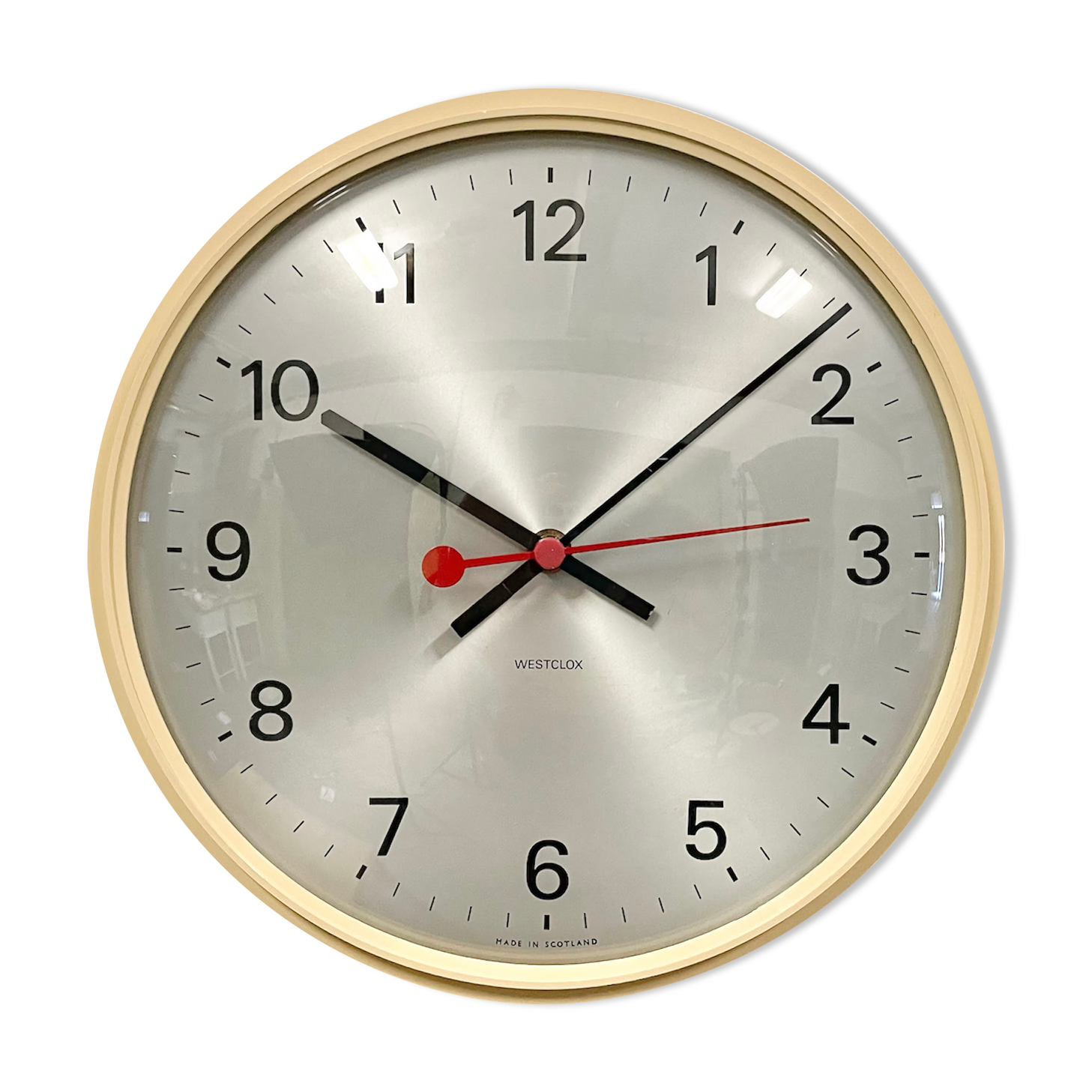 Vintage Beige Bakelite Wall Clock from Westclox , 1970s