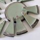 Art Deco celadon and black modular service cutlery rest