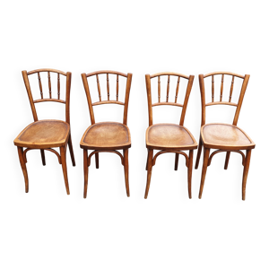 4 chaises bois courbé