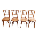 4 chaises bois courbé 1920/1940.