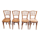4 curved wooden chairs 1920/1940.