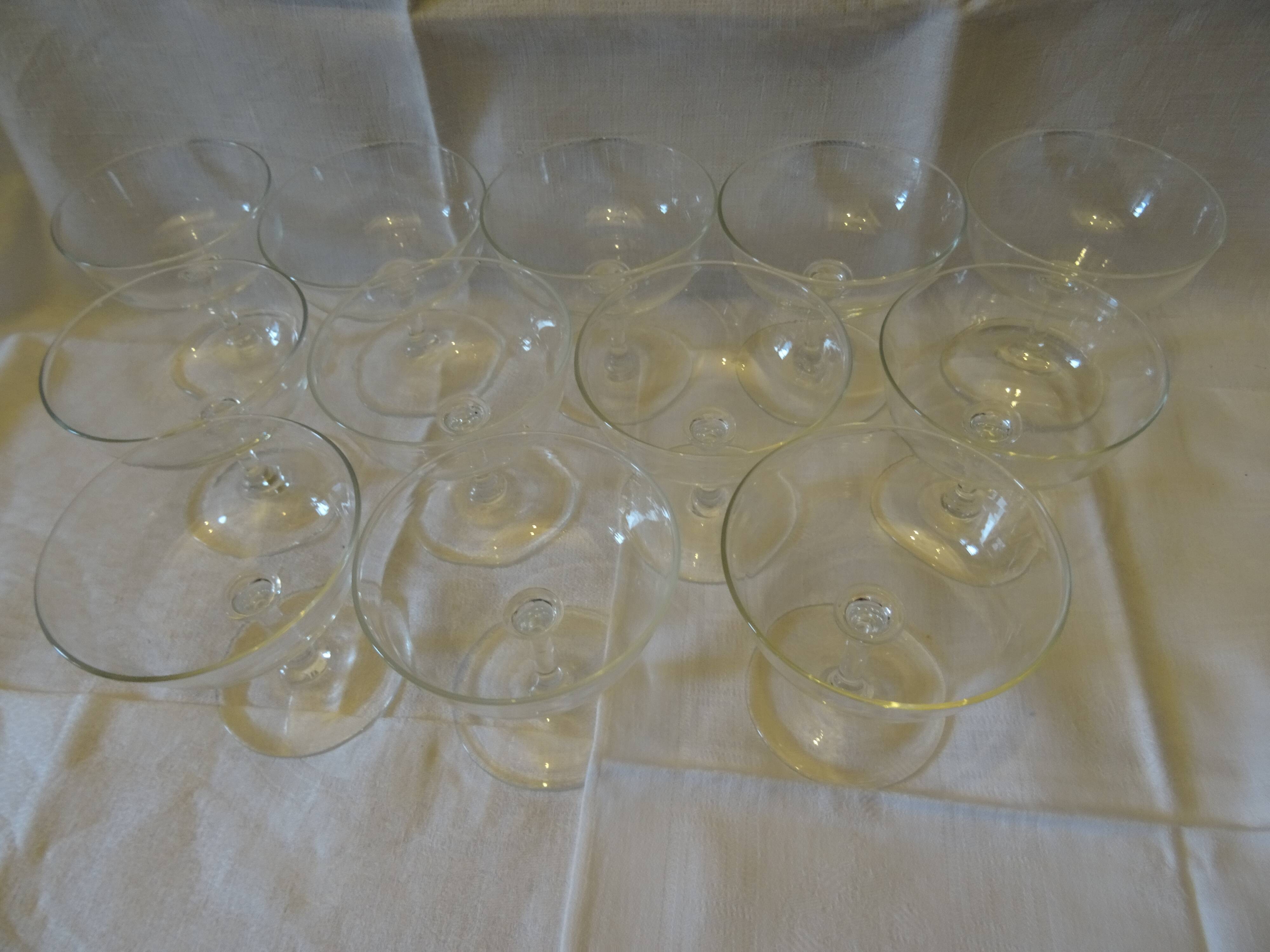 Lot of 12 crystal champagne glasses