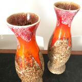 Paire de vases Fat Lava Vallauris Céramique vintage
