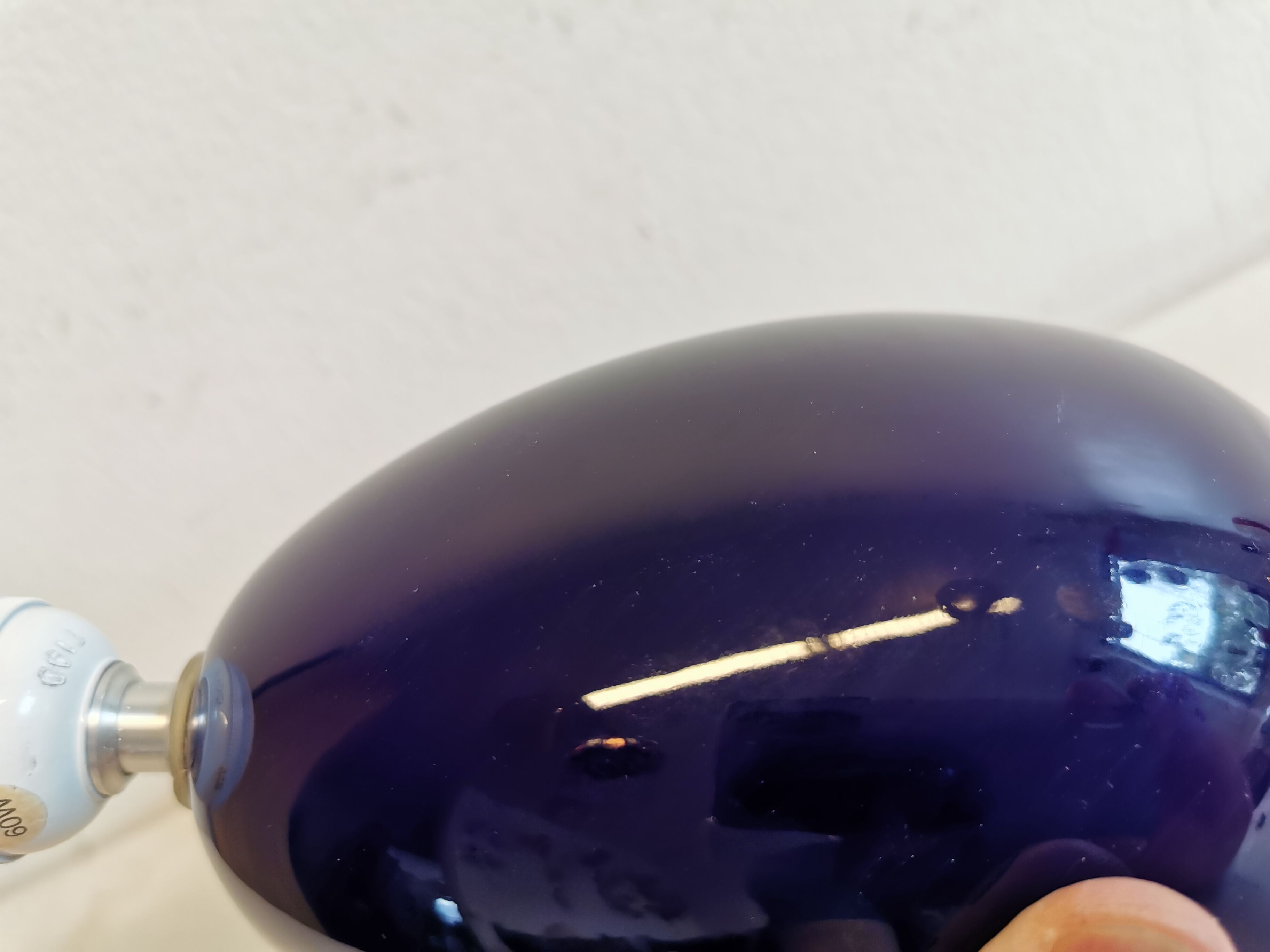 Small Table lamp in dark blue ceramic, made by Søholm ceramics Denmark.