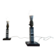 Pair of black and white ceramic table lamps, 1950s, France