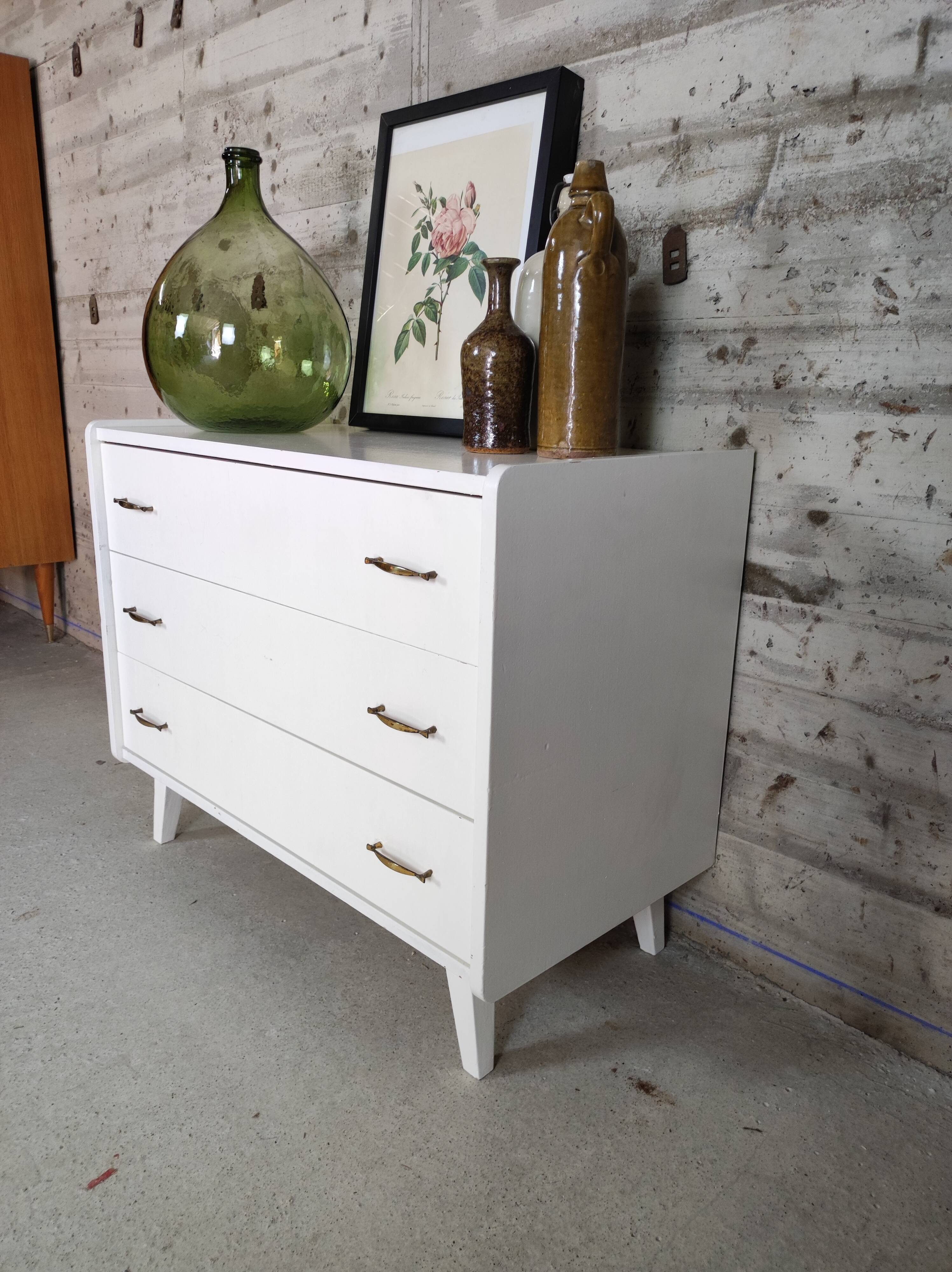 Commode vintage blanche