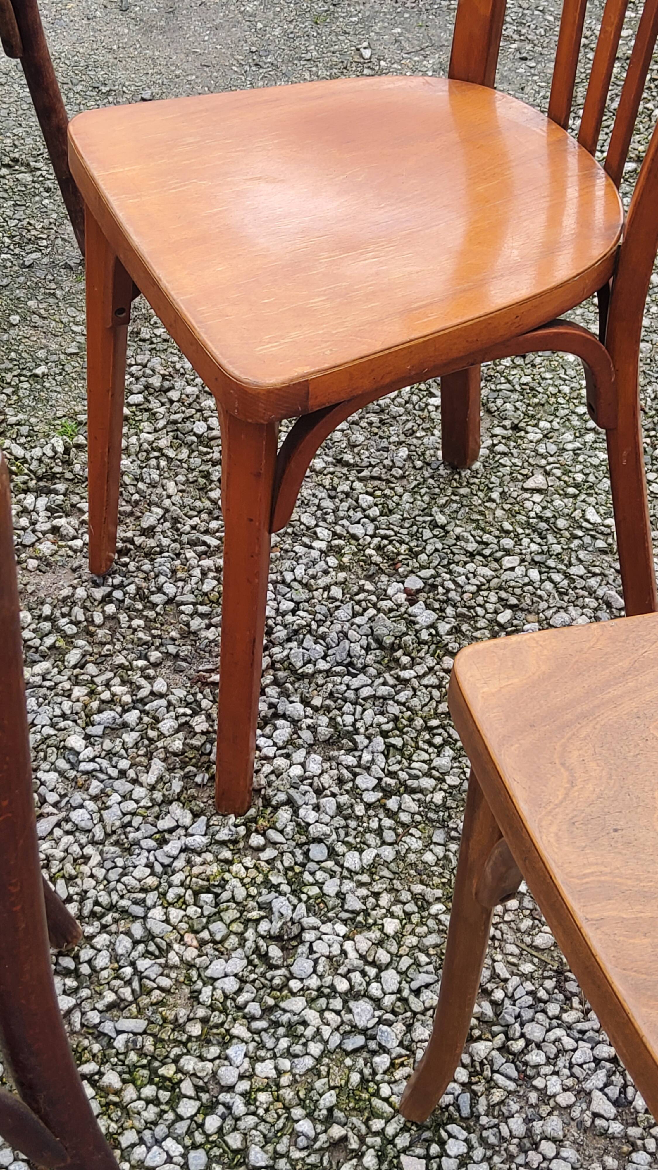 Set of 6 old bistro chairs Baumann and others