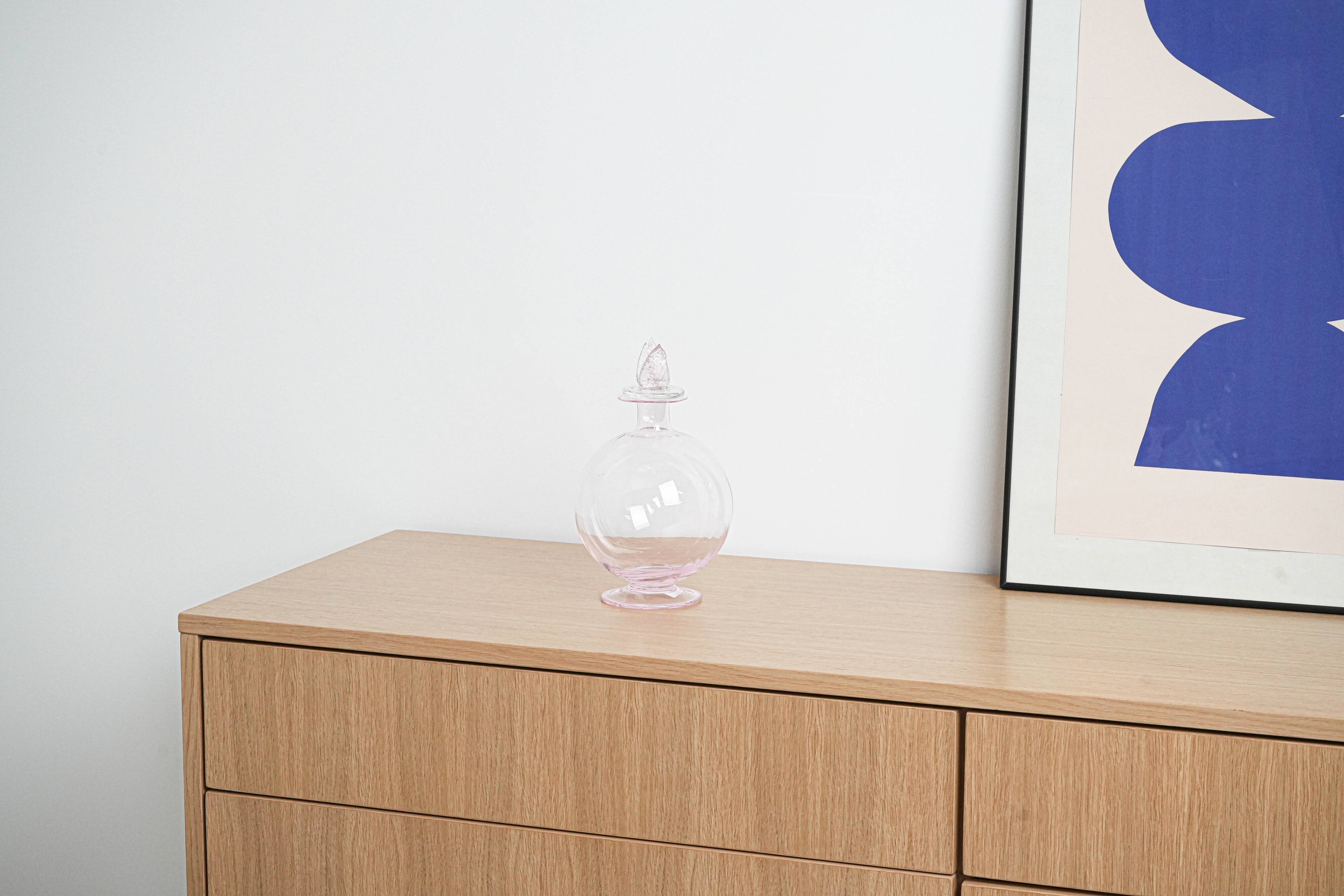 Glass carafe, Italian design, 1970s, manufactured in Italy