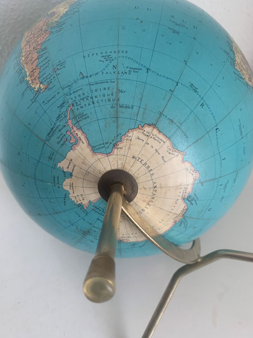 Grand globe terrestre verre Taride vintage 1977 - 36 cm — Jolie Vieillerie