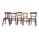 Mismatched wooden bistro chairs