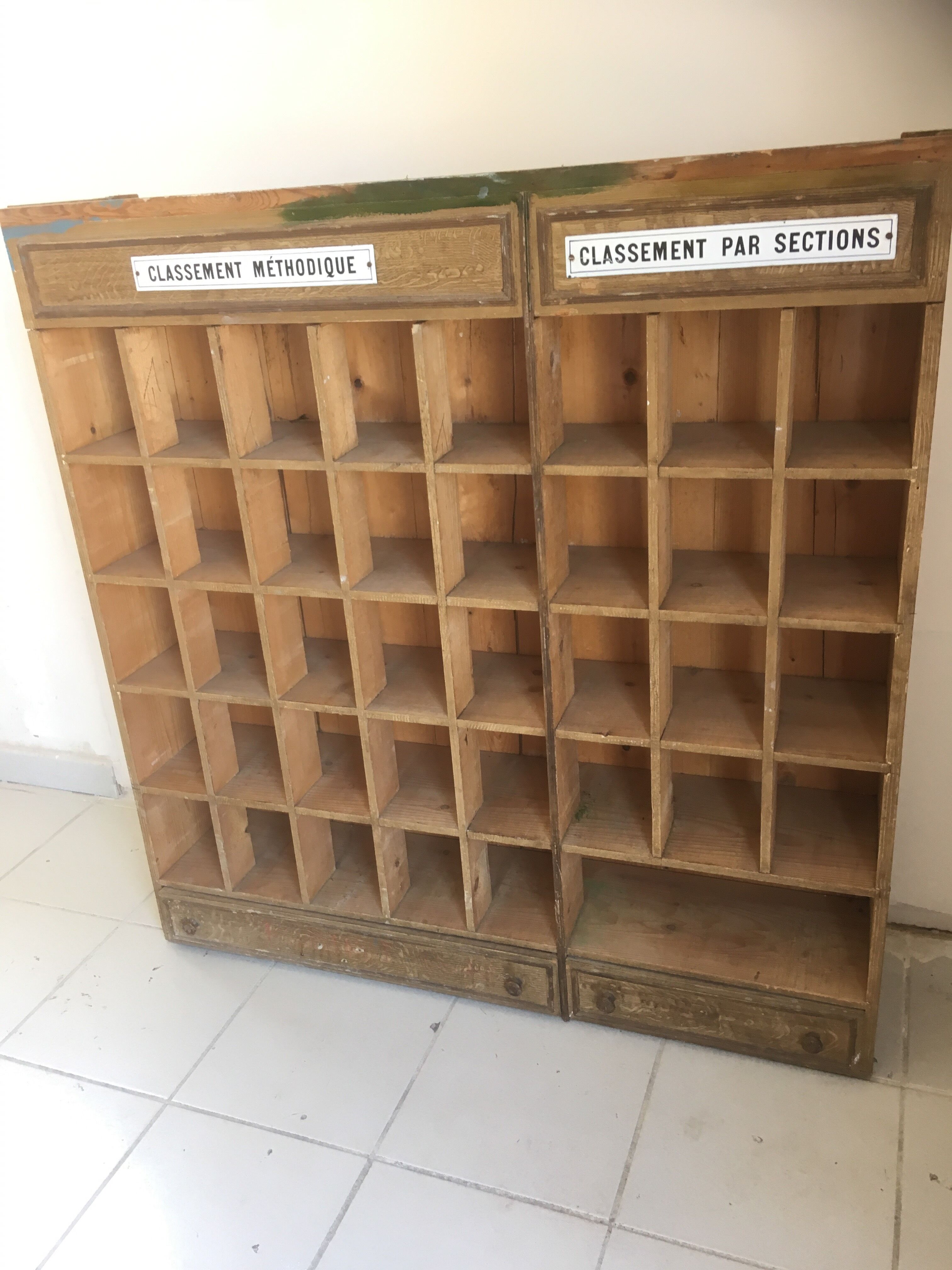 wooden postal sorting Cabinet
