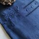 Old sheet in pure thread washed linen tinted in blue