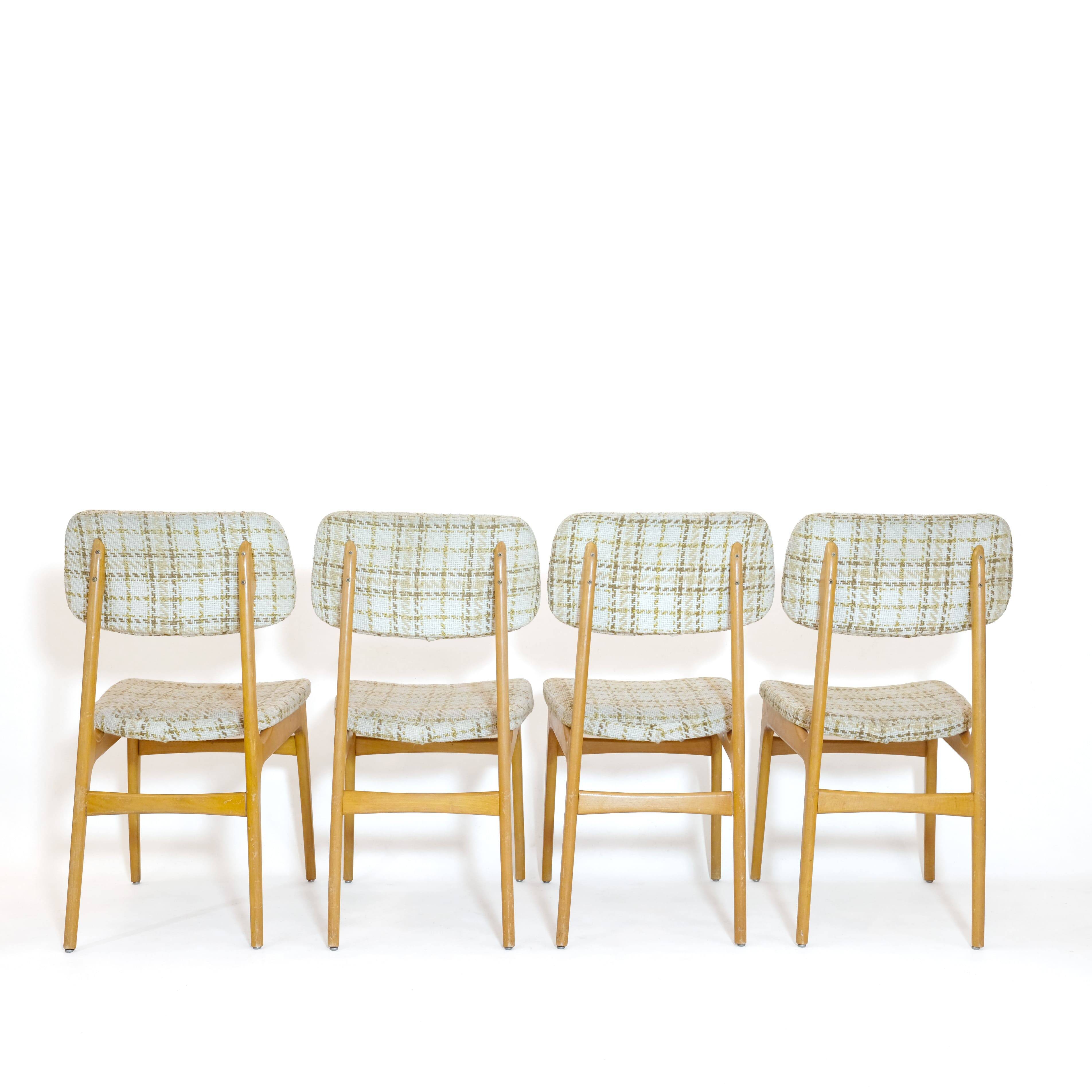 Manufrance, set of 4 chairs from the 60s.