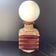 Vintage Faceted Fatlava Cari Zalloni Globe White Glass Lamp 1970 Steuler