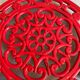 Vintage red Decotec enameled cast iron trivet