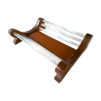 Fruit basket, Deco art, wood and glass tubes