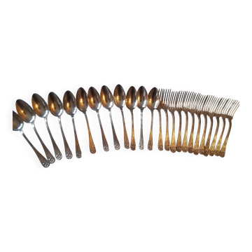 12 fourchettes et 12 cuillères à soupe art déco Bouillet Bourdelle