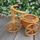 Cache pot en rotin et bambou tricycle vélo années 60 70