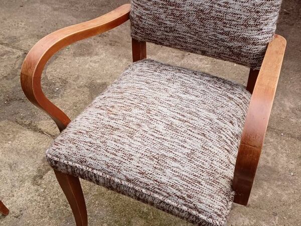 Fauteuils de bridge en tissu art déco années 1950 et vintage