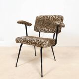 Vintage modernist leopard armchair
