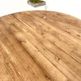 Round pine table "Les Arcs - 1970"