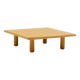 Square minimalist Ash wood coffee table, 1980s europe.