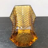 Vintage yellow glass art deco vase