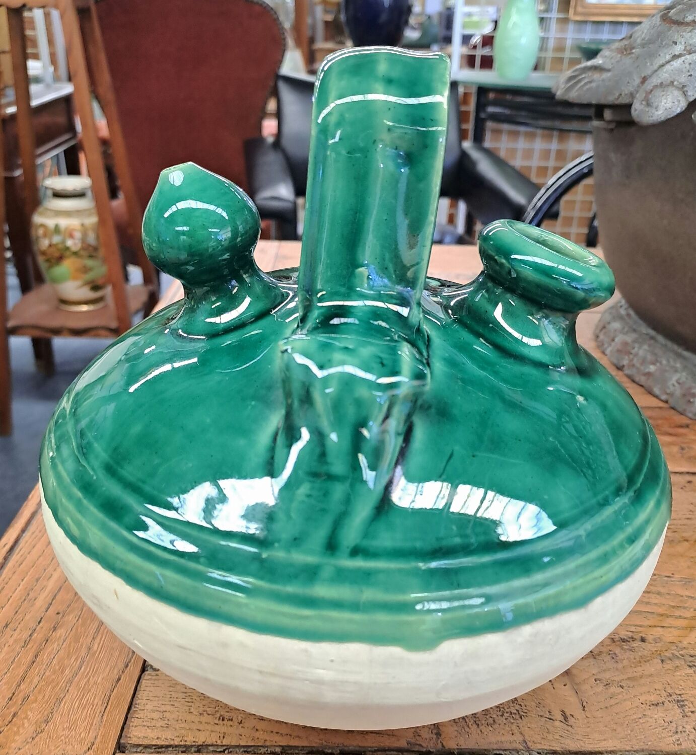 Gargoulette jug in glazed terracotta