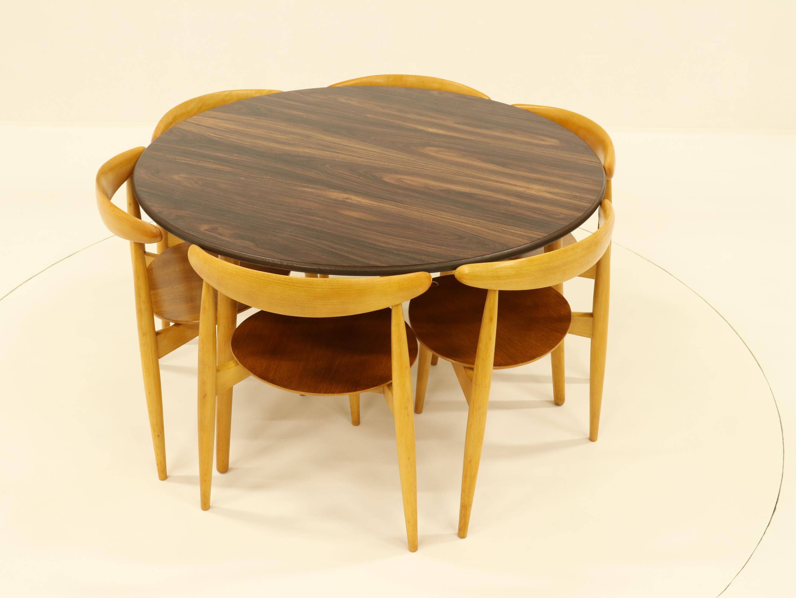 Heart dining set, designed by Hans Wegner for Fitz Hansen,  Denmark 1960s