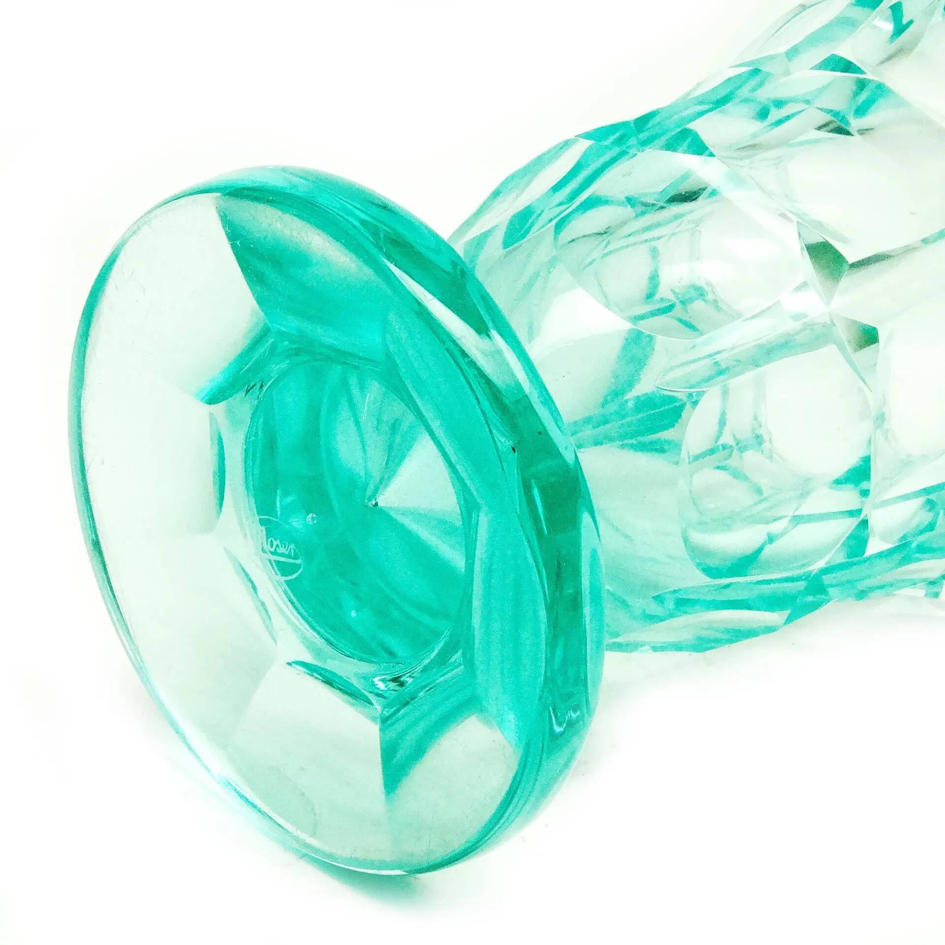 Art Deco vase, uranium crystal, Moser, Czechoslovakia, 1930s