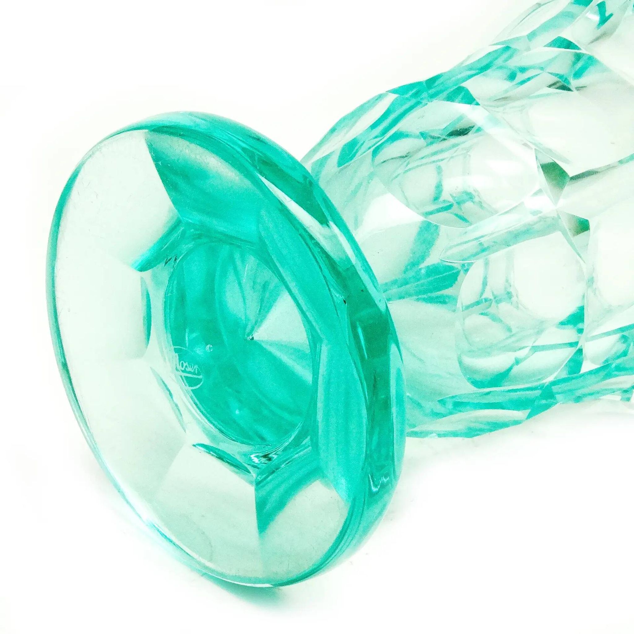 Art Deco vase, uranium crystal, Moser, Czechoslovakia, 1930s
