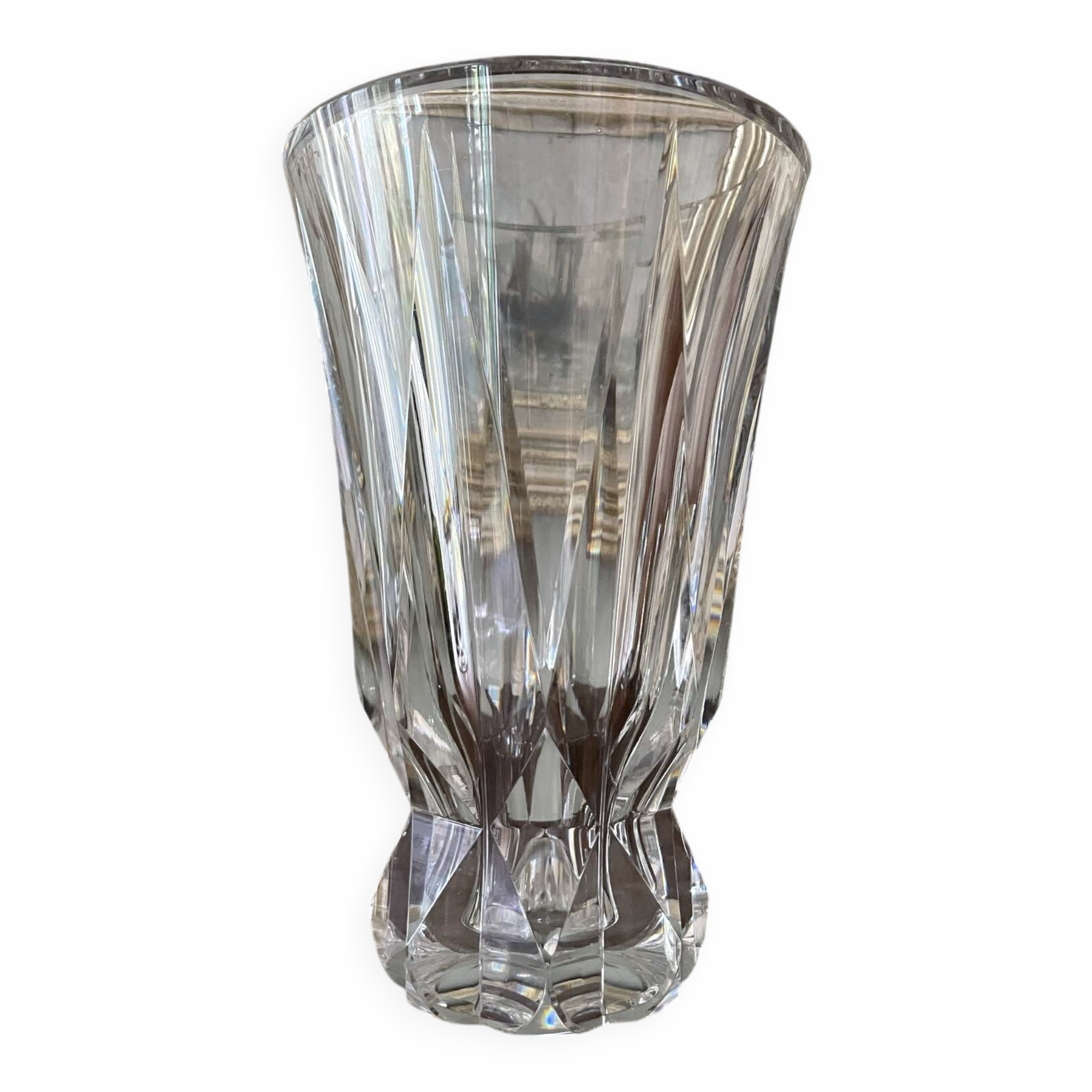 large cut crystal vase Saint Louis 1967