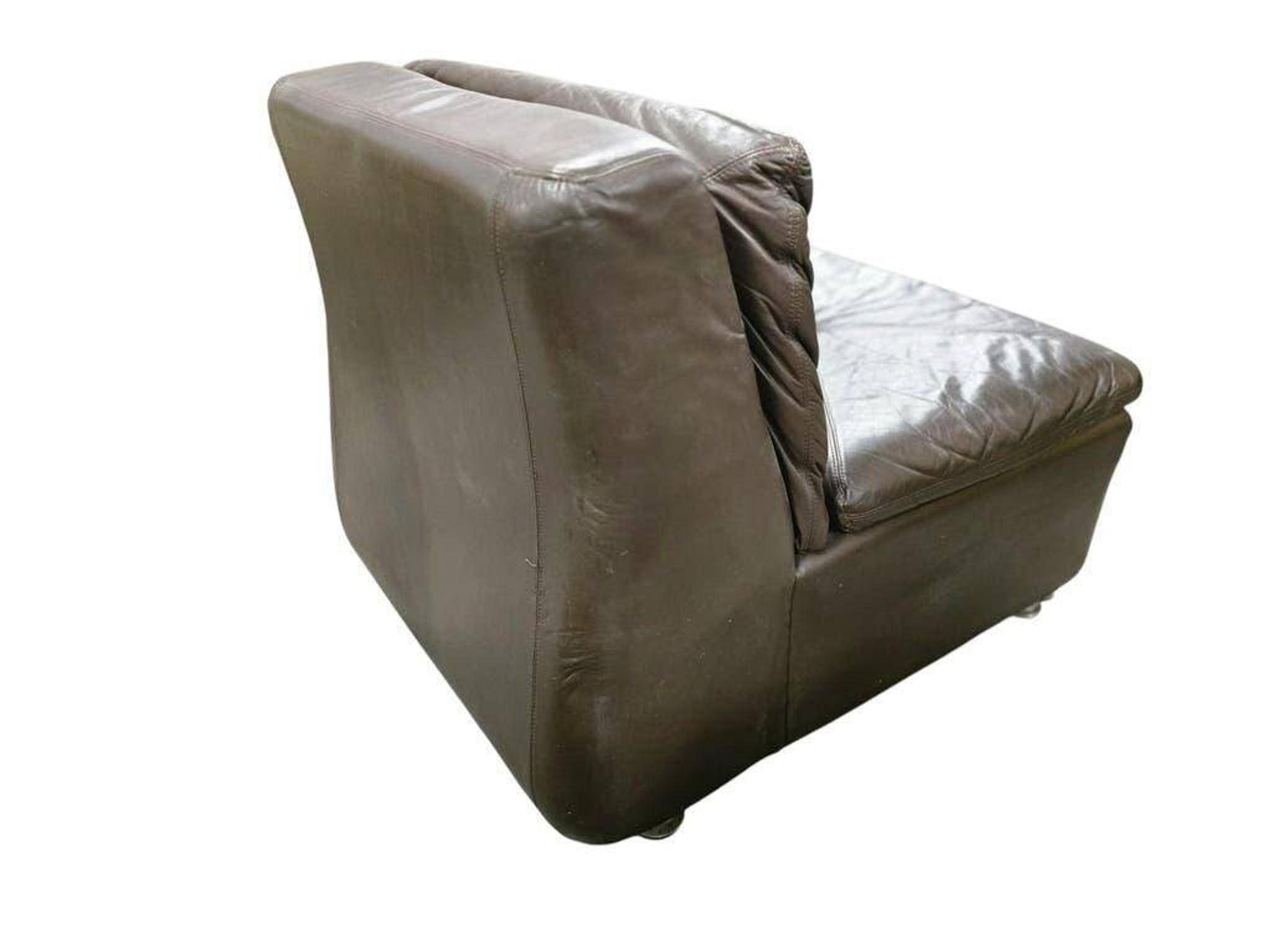 Vintage chocolate brown modular sofa Himolla