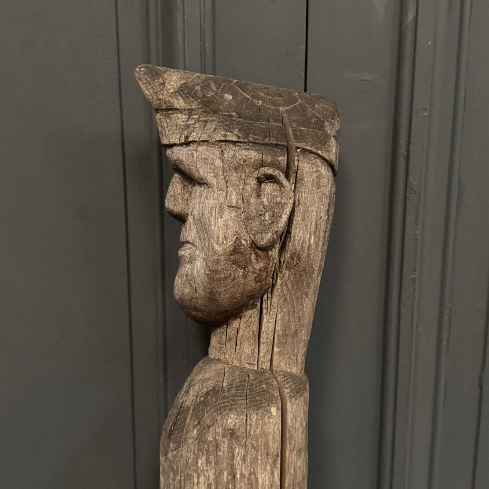 3 wooden folk art totems representing the three wise men, mid-20th century