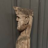 3 wooden folk art totems representing the three wise men, mid-20th century