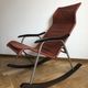 Japanese leather rocking chair by Takeshi Nii, 1950s