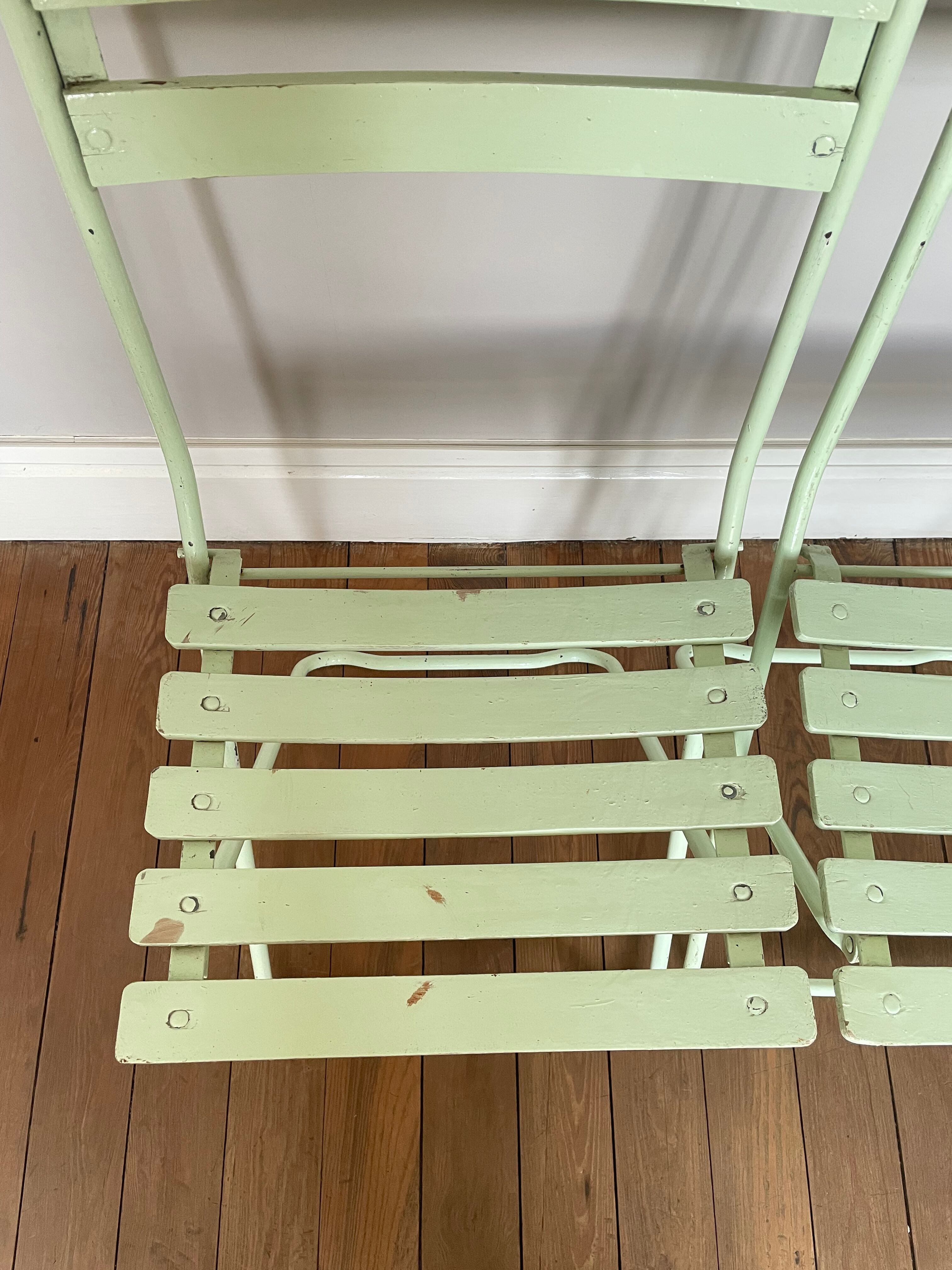 Pair of vintage folding garden chairs