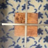 Coffee table with burl wood base