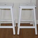 Tabouret bois années 50 blanc