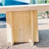 Square vintage travertine coffee table