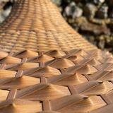 Vintage 1970s woven rattan pendant light