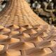 Vintage 1970s woven rattan pendant light