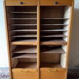 Vintage 70s double curtain filing cabinet