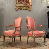 Pair of convertible armchairs from the Louis XVI period around 1770