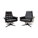 Pair of leather swivel armchairs from UP Zavody, 1970´s