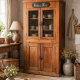 Breton display cabinet in pitch pine