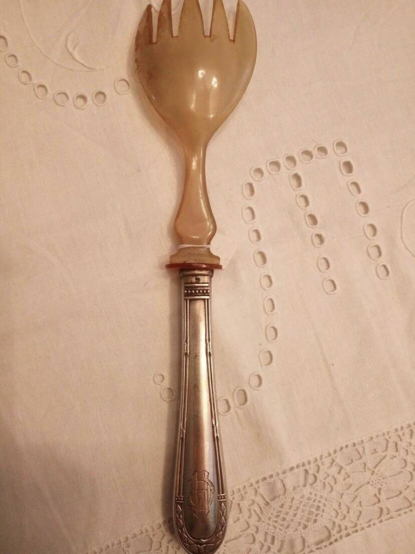 Filled silver serving fork