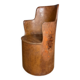 Old Swedish painted wooden trunk chair