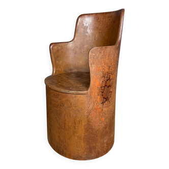 Old Swedish painted wooden trunk chair