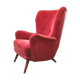 Danish bergere armchair year 40 50 red velvet